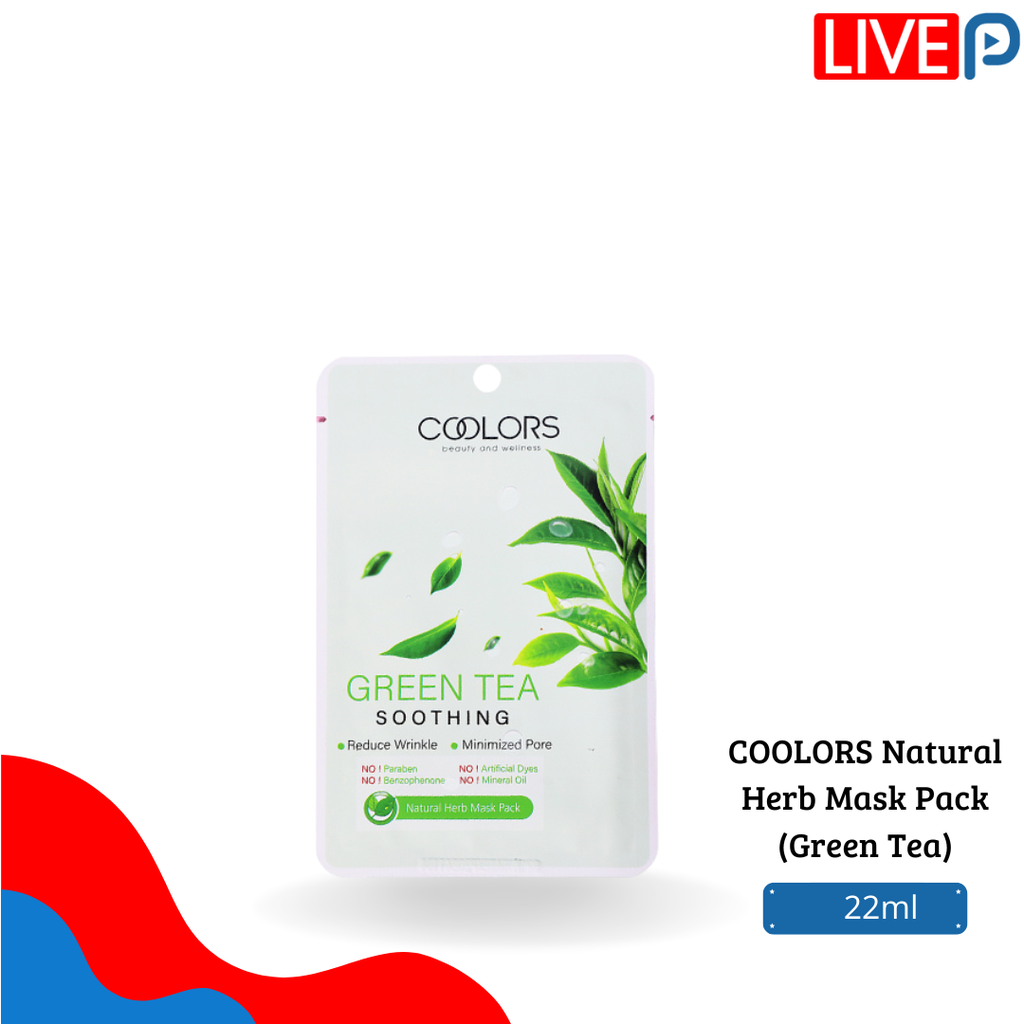 COOLORS Natural Herb Mask Pack  (Green Tea)